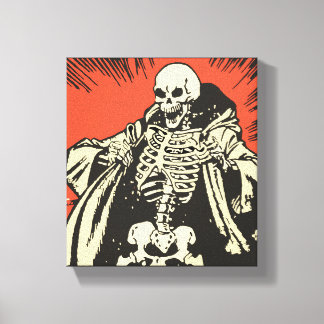 Cartoon skeleton canvas print