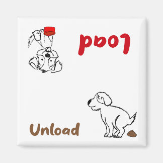 Cartoon sketch, Load and unload dishwasher Magnet