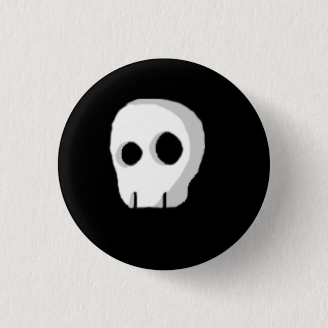 cartoon skull 1 inch round button (Front)
