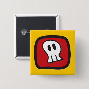 Cartoon Skulls & Bones Halloween Fun Party Button