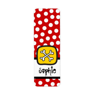 Cartoon Skulls & Bones Kids Party Custom Labels