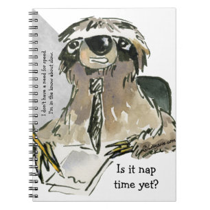 Cartoon Sloth Nap Time Notebook