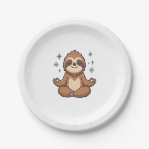 Cartoon Sloth Wearing Christmas Paper Plate