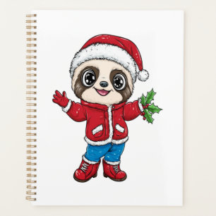 Cartoon Sloth Wearing Christmas Planner