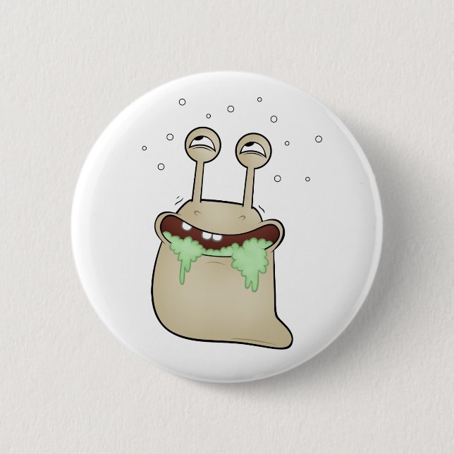 cartoon slug 2 inch round button (Front)