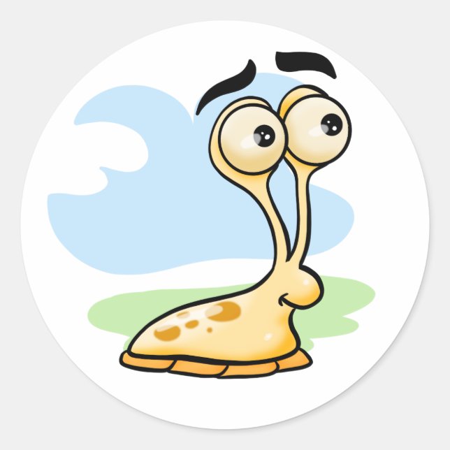 Cartoon Slug Classic Round Sticker (Front)