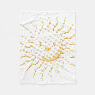 Cartoon Smiling Sun Face Fleece Blanket