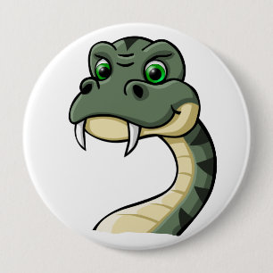 Cartoon Snake 4 Inch Round Button