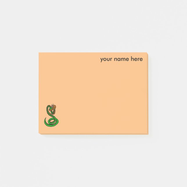 cartoon snake personalized post-it note (Front)