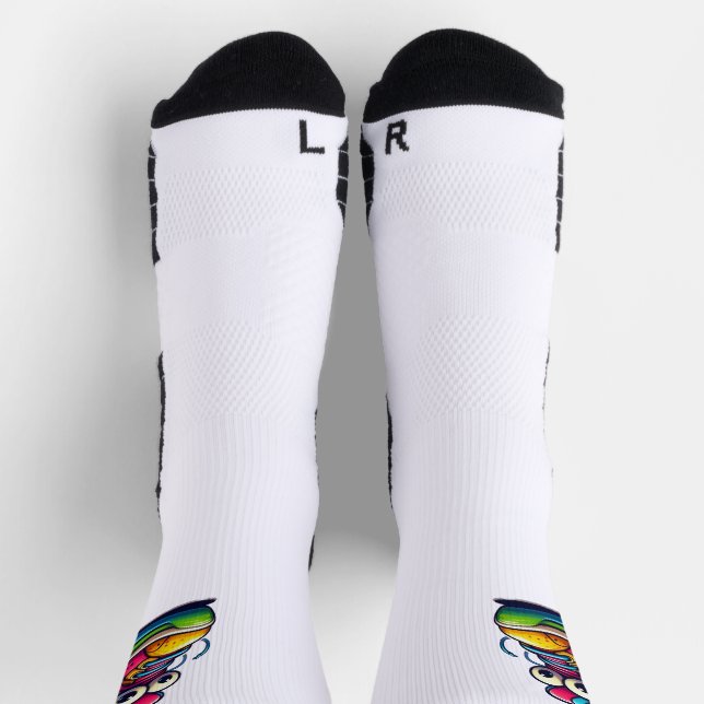Cartoon Sneaker Character Funny Socks (Top)