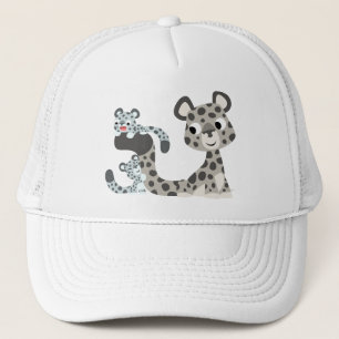 Cartoon Snow Leopard et Cubs Casquette