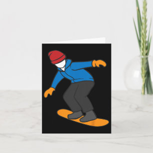 Cartoon Snowboarder Illustration Fun Winter Sport Card