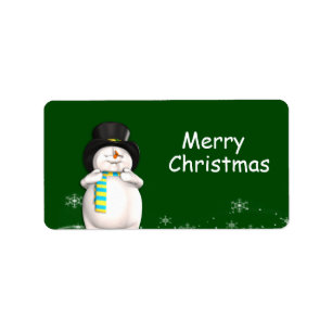 Cartoon Snowman Christmas Gift Tags