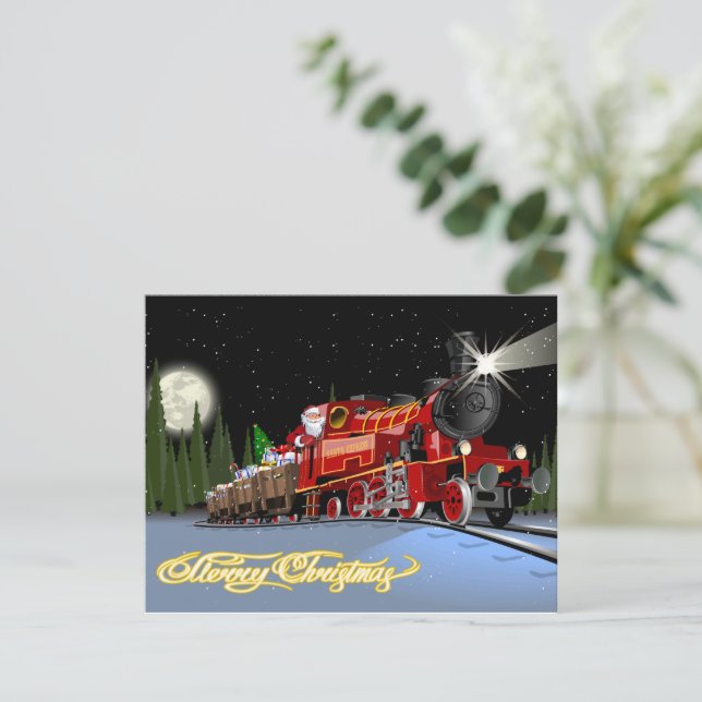Cartoon Snta Express Postcard (Standing Front)