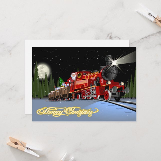 Cartoon Snta Express Postcard (Front/Back In Situ)