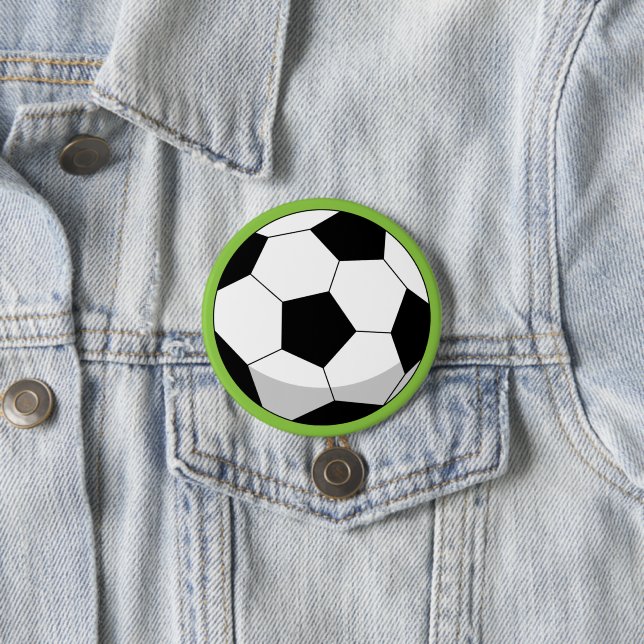Cartoon Soccer Ball 3 Inch Round Button (In Situ)