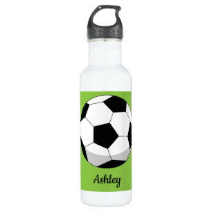 Cartoon Soccer Ball   Add Your Name   710 Ml Water Bottle