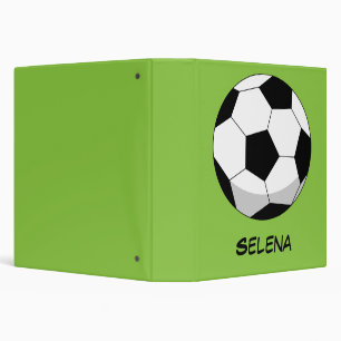 Cartoon Soccer Ball Add Your Name Binder