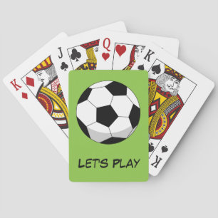 Cartoon Soccer Ball   Add Your Text Playing Cards