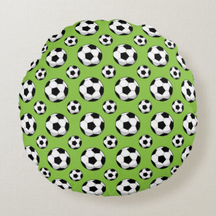 Cartoon Soccer Ball Pattern Round Pillow