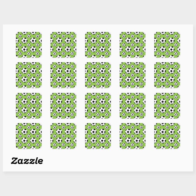 Cartoon Soccer Ball Pattern Square Sticker (Sheet)