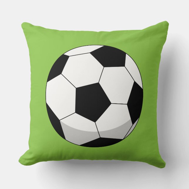 Cartoon Soccer Ball Throw Pillow (Front)