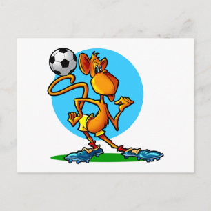 Cartoon Soccer Monkey Postcard