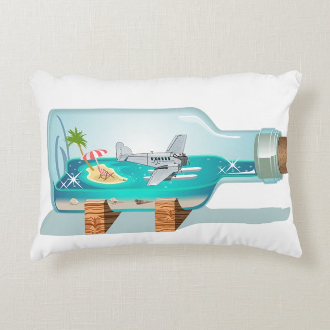 Cartoon Souvenir Bottle Accent Pillow (Front)