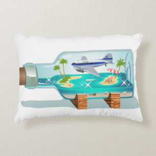 Cartoon Souvenir Bottle Accent Pillow