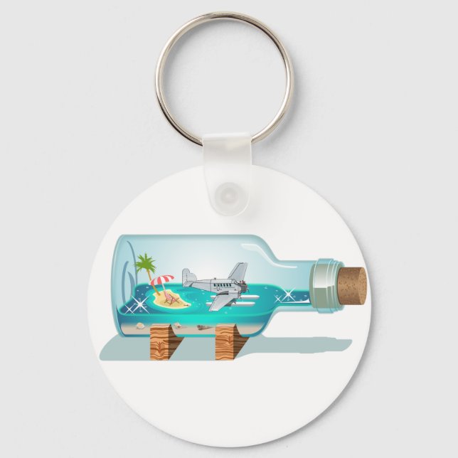 Cartoon Souvenir Bottle Keychain (Front)