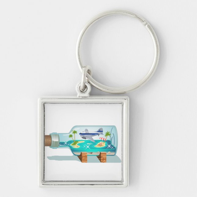Cartoon Souvenir Bottle Keychain (Front)