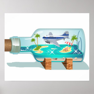 Cartoon Souvenir Bottle Poster