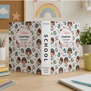 Cartoon Space Back to School Supplies Teachers Binder