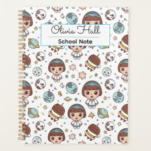 Cartoon Space Back to School Supplies Teachers  Planner