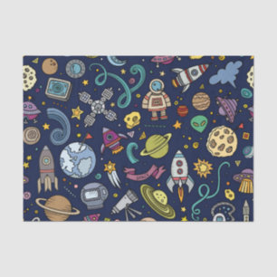 Cartoon Space Explorer Birthday Kids Theme Tissue Paper