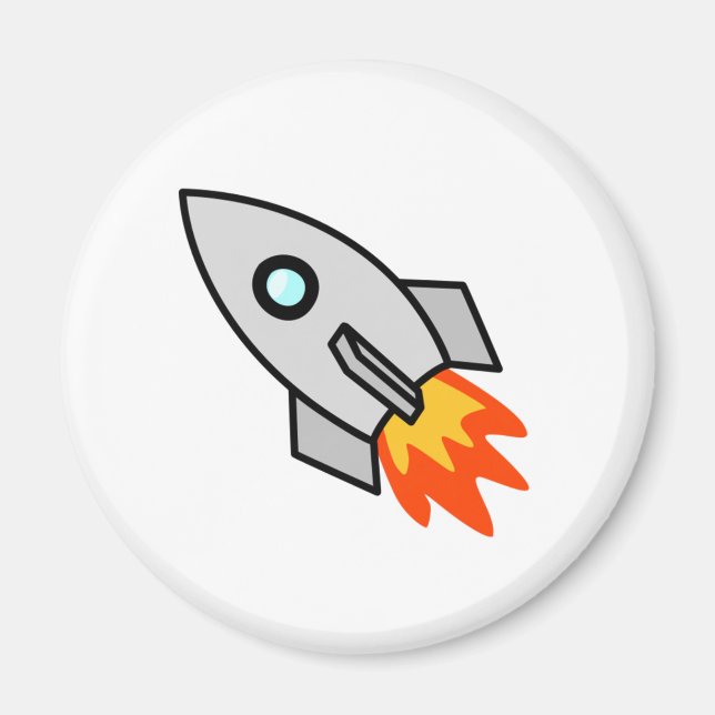 Cartoon Space Rocket Magnet (Front)
