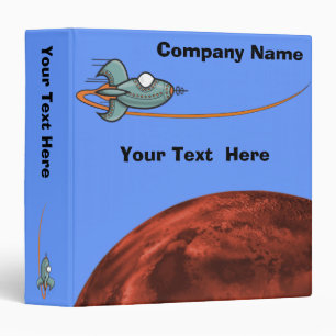 Cartoon Space Ship Alien Planet Binder