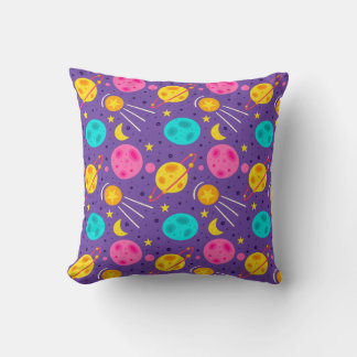 Cartoon Space Throw Pillow