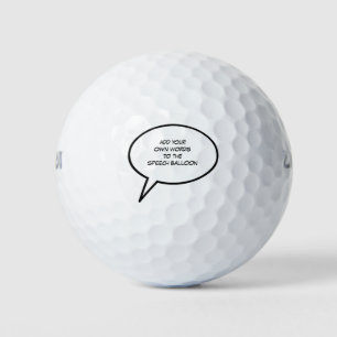 Cartoon Speech Words Golf Balls