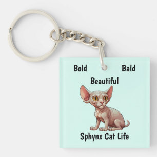 Cartoon Sphynx Cat Keychain
