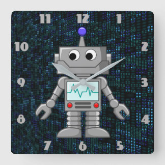 cartoon square wall clock
