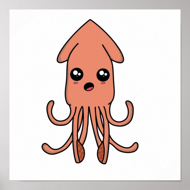 Cartoon Squid Poster (Front)