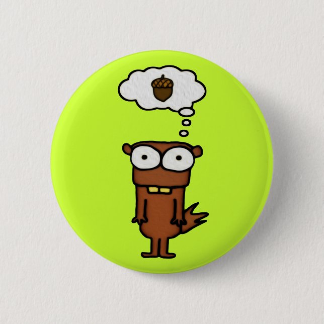 Cartoon Squirrel 2 Inch Round Button (Front)