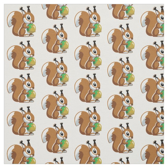 cartoon squirrel fabric (Swatch)