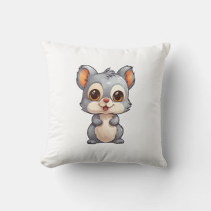 Cartoon squirrel illustration throw pillow