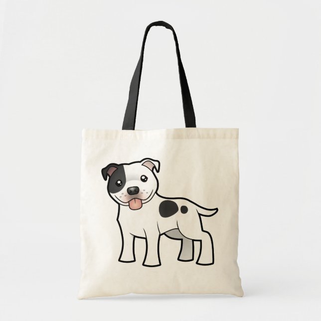 Cartoon Staffordshire Bull Terrier Tote Bag (Front)