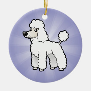 Cartoon Standard/Miniature/Toy Poodle Ceramic Ornament