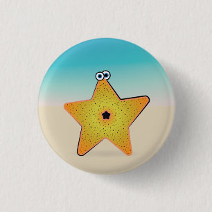 Cartoon Starfish 1 Inch Round Button