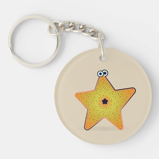 Cartoon Starfish Keychain (Front)
