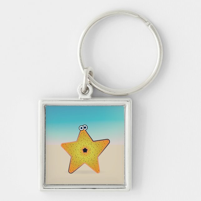 Cartoon Starfish Keychain (Front)